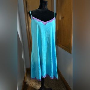 Beautiful Blue tank sleepwear cotton chemise size 18W/20W NWT